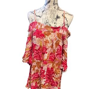 Lascana Venus floral sundress spaghetti strap off shoulder large